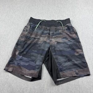 Lululemon Shorts Mens Medium Black Blue Camo T.H.E 9" Athletic Workout Gym